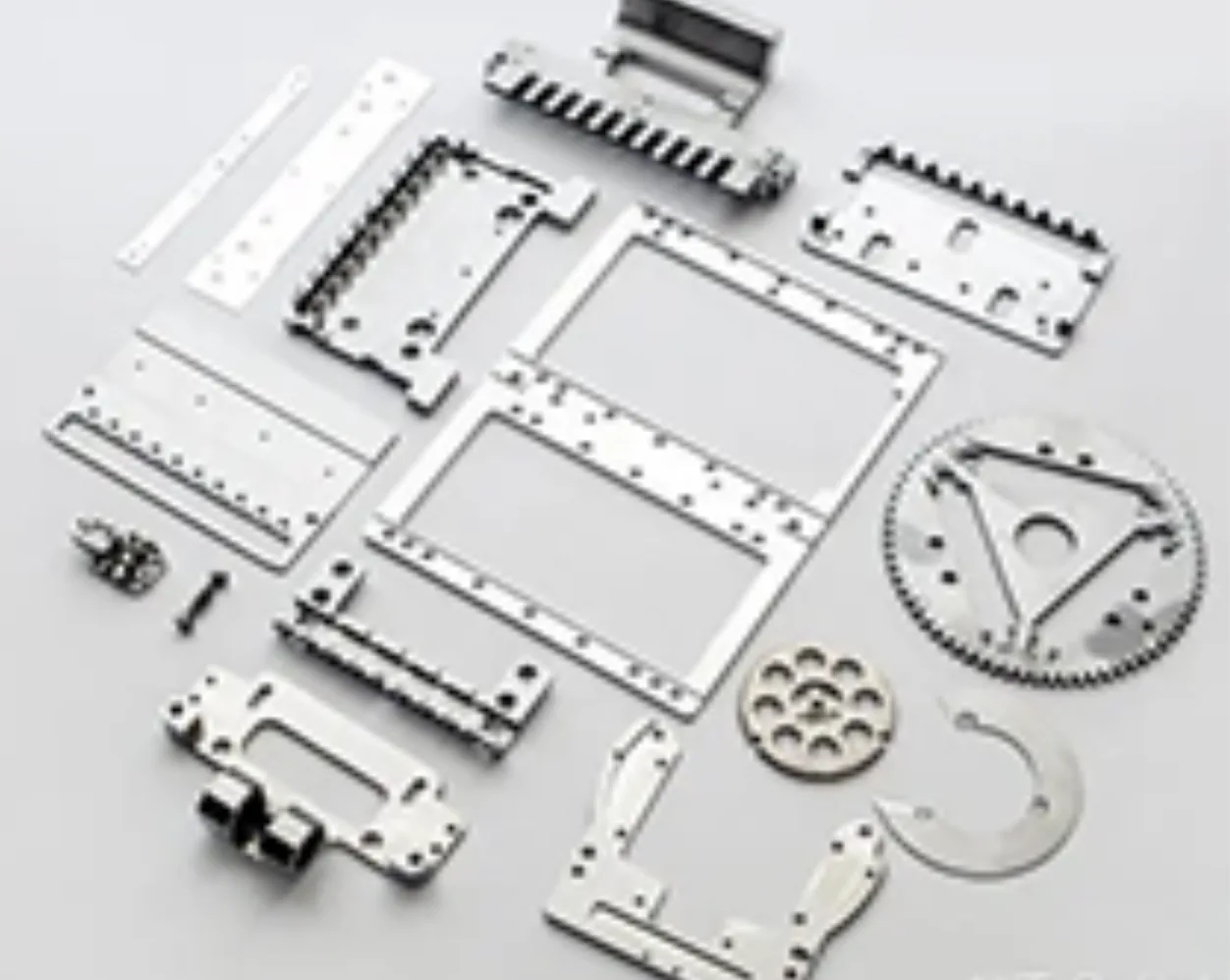 Cut metal sample; process settings vary